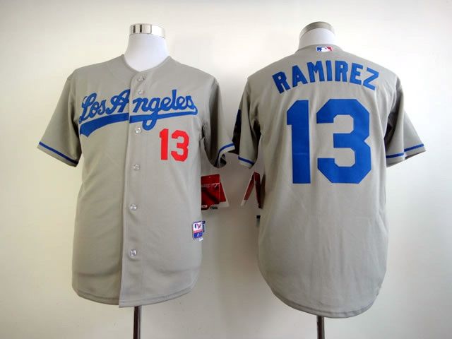 Men Los Angeles Dodgers 13 Ramirez Grey MLB Jerseys1
